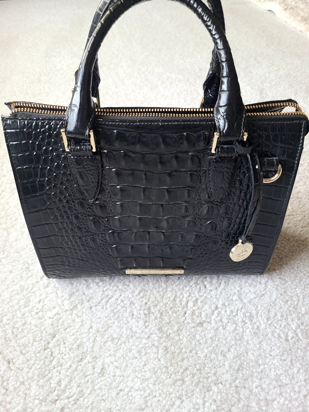 Brahmin Anywhere Black Melbourne Embossed Small Leather Satchel Handbag NWT - Picture 5 of 9